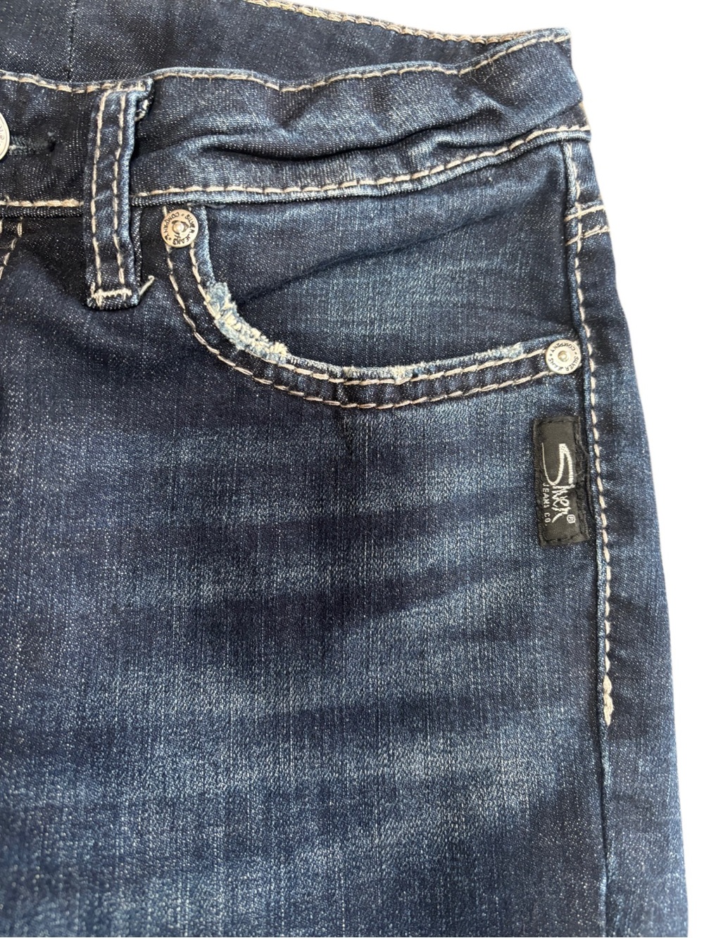 Women’s Silver Elyse Slim Dark Blue Bootcut Jeans - Picture 4 of 8